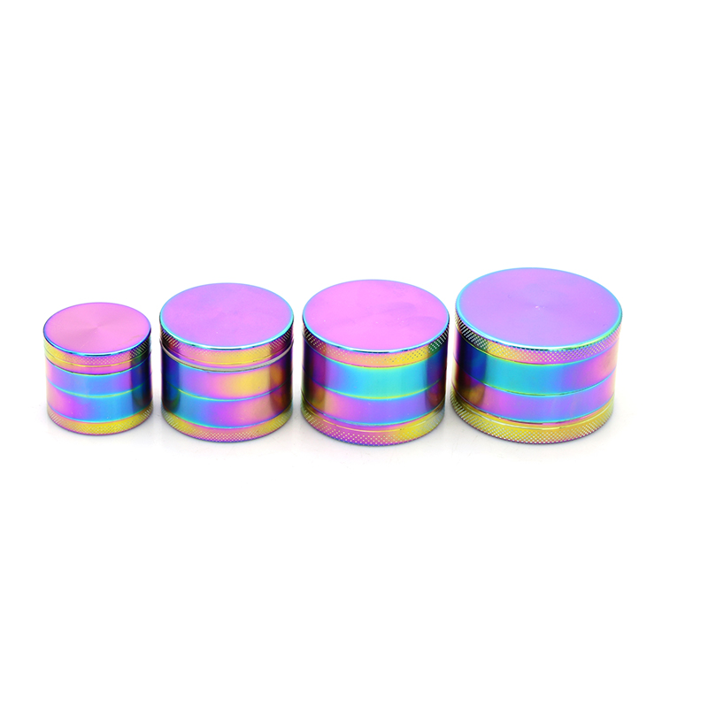    ׶δ 4  μ 40 / 50 / 55 / 63mm  ݼ ƿ ձ м   ķ  м/Rainbow Color Herb Grinder 4 Parts 40/50/55/63mm in Diameter Metal Zinc A